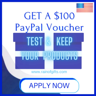 $100 PayPal Voucher to test and keep your products! USA residents only!🇺🇸